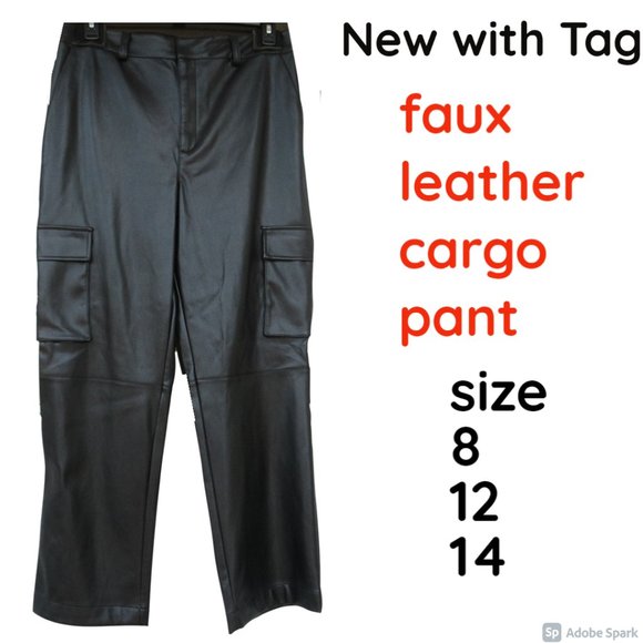 Apt. 9 Pants - 🟨APT. 9 faux leather cargo black pant size 12 or 14
